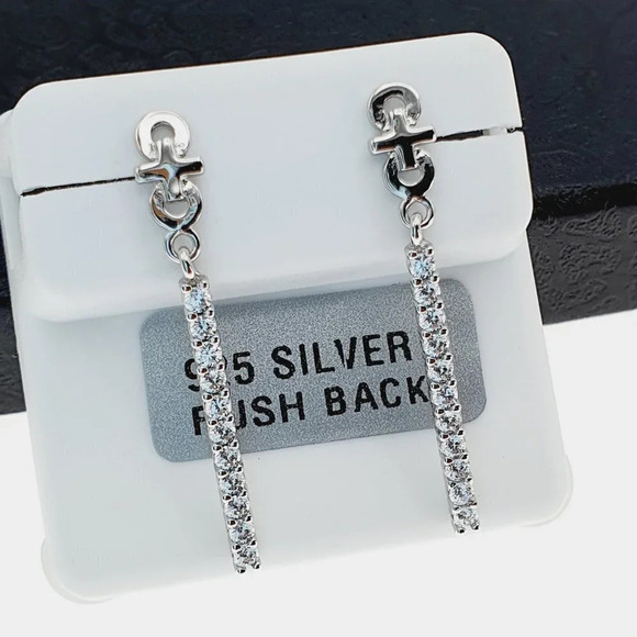 "925 sterling silver luxury CZ earrings for women/girls, Best for gift, RJUS2198 - Picture 8 of 8